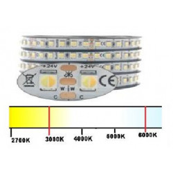 Poisto - CCT Värilämpötila säädettävä - LED-nauha 24V/18W - 1500lumen - UUSI 3838LED - 3000K-6000K värilämpötila säädettävä